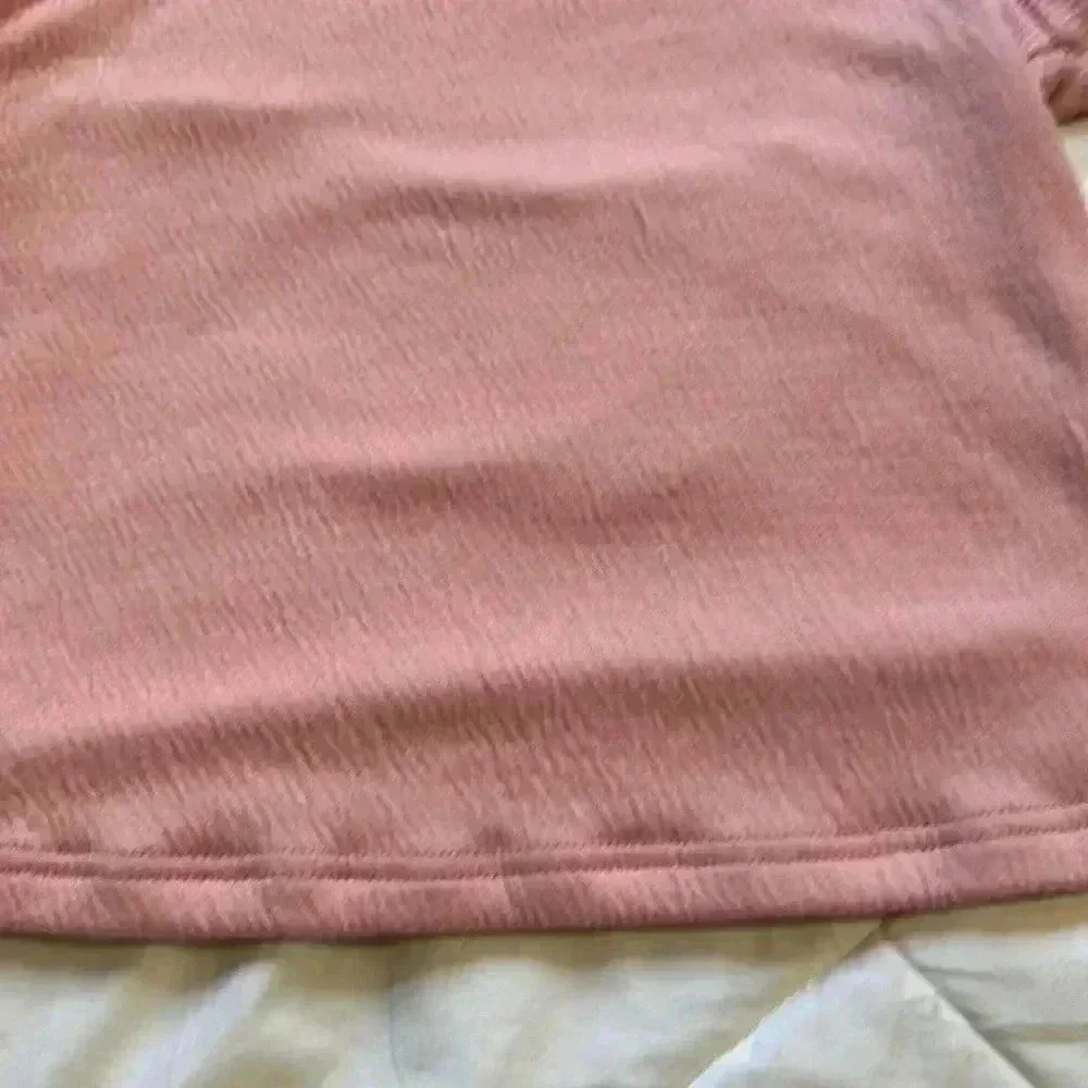Free People Beach pink square neck long sleeve top size small open in back